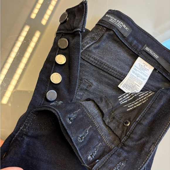 Banana Republic Women's Dark Straight cropped Leg HIgh-rise Denim Jeans size 26 - Picture 4 of 8